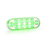 6" Oval Dual Color Amber/Green With Clear Lens Park/Turn/Clearance Led Light