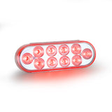 6" Oval Dual Color Red/Blue With Clear Lens Stop/Turn/Tail Led Light