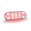 6" Oval Light LED Dual Color Red/White And Strobe Red 12/24V
