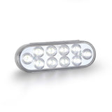 6" Oval Dual Color Red/White With White Strobe 12/24V Led Light