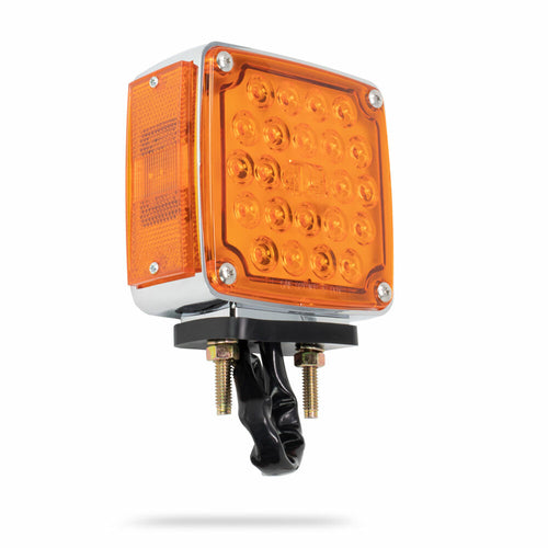 Square Double Face Amber/Red Led Pedestal Light - Twin Pack