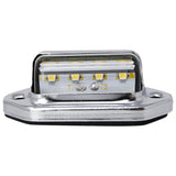 Led 12V License Utility Interior White 4-Led Light Chrome