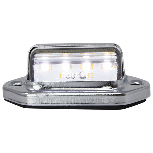 Led 12V License Utility Interior White 4-Led Light Chrome