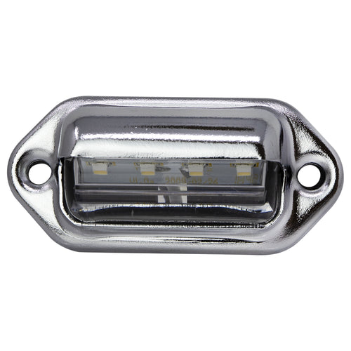 Led 12V License Utility Interior White 4-Led Light Chrome