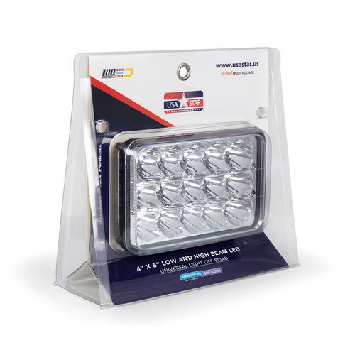 4''x 6'' LED Headlight High beam 2,700 LM / Low beam: 1,800 LM