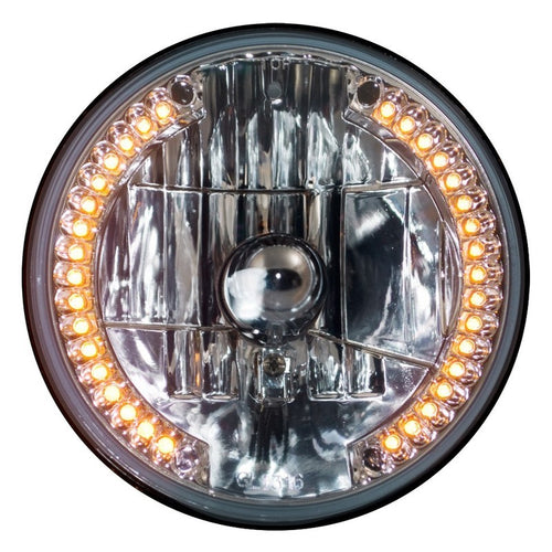 7" Halogen Universal Headlamp w/ 34 Amber LEDs
