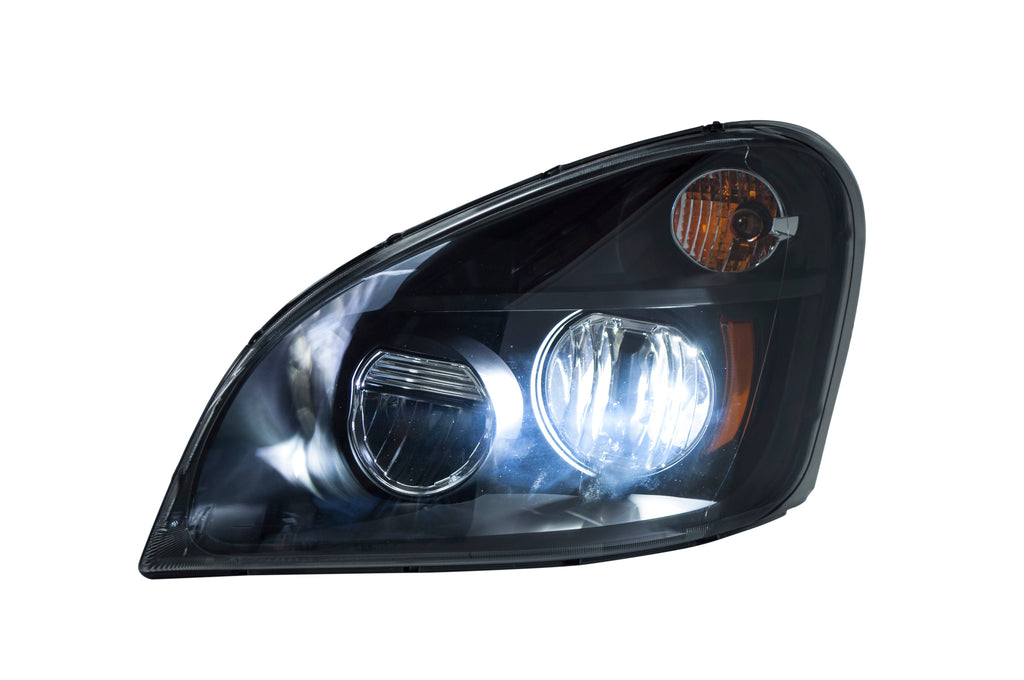 Black Headlight w/ LED High/Low Beam Fits Freightliner Cascadia (2008-2015)