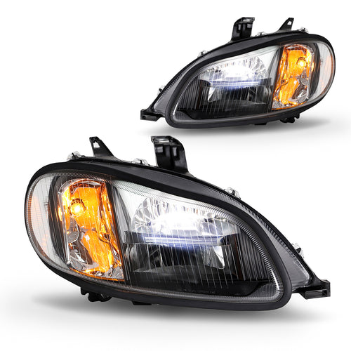 Headlight Fits Freightliner M2 Black Housing Led High/Low Beam