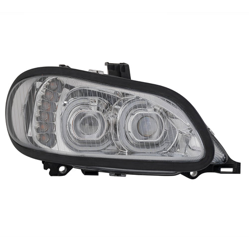 Chrome LED Headlight  Projection With LED Bar fits Freightliner M2