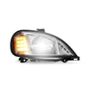 Black Reflector Headlamp Fits Freightliner Columbia Passenger Side