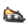 Black Reflector Headlight Fits Kenworth T680 Passenger Side 2013-2021 (Led Turn Signal)