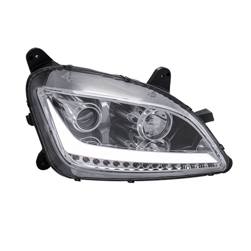Projection Headlight W/ Chrome Reflector & Light Bar fits Peterbilt 579 & 587
