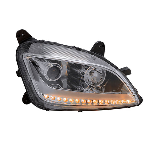 Projection Headlight W/ Chrome Reflector & Light Bar fits Peterbilt 579 & 587