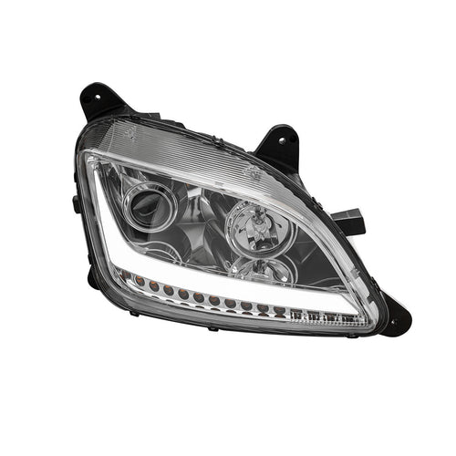 Projection Headlight W/ Chrome Reflector & Light Bar fits Peterbilt 579 & 587