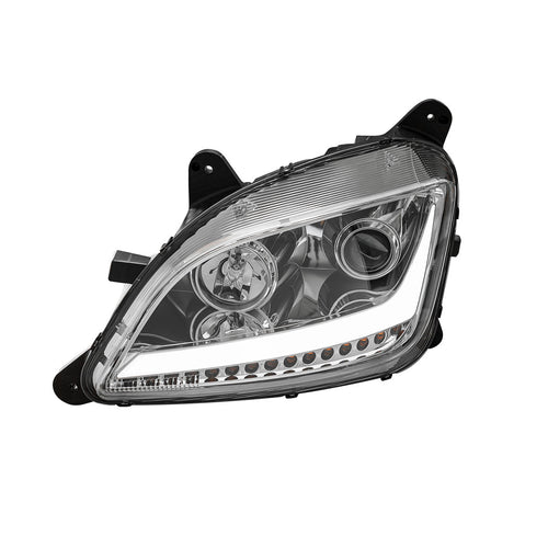Projection Headlight W/ Chrome Reflector & Light Bar fits Peterbilt 579 & 587