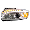 Chrome Headlight w/ LED Turn Signal Fits Peterbilt 388/389 2008+ Driver Side