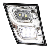 Chrome High Power LED Fog Light for 2003 - 2017 fits Volvo VN/VNL Passenger Side
