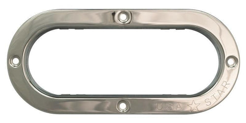 6" Oval Stainless Steel Light Bezel