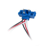 3 Pin Male Connector 24" Continuous Wires Each. Round Terminal 0.156", Blue Connector