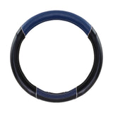 18” Steering Wheel Cover Black Carbon Fiber And Blue “chrome trim"