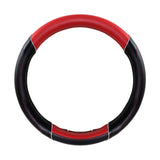 18” Steering Wheel Cover Black & Red with Chrome Trim