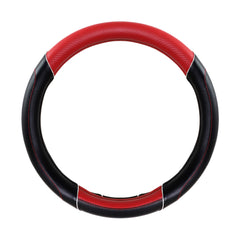 18” Steering Wheel Cover Black & Red with Chrome Trim