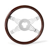 18" Wood Steering Wheel - 4 Spoke Trident