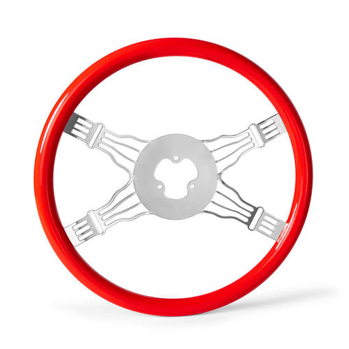 18" Wood Steering Wheel - 4 Spoke Trident