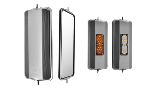 7" X 16" West Coast Mirror Stainless Steel W/Heated