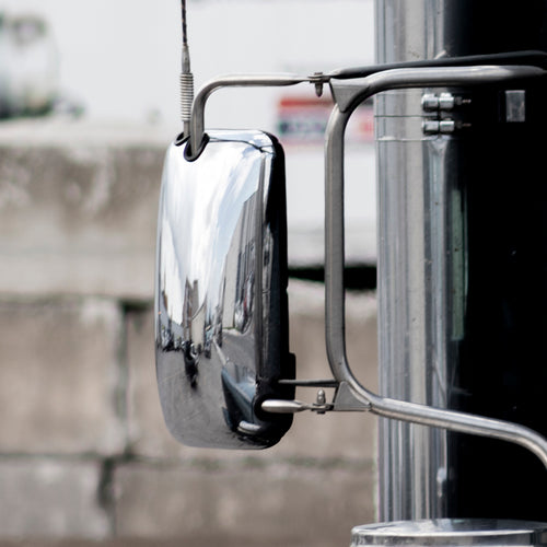 Chrome Mirror Cover fits Peterbilt 386, 389, Driver Side