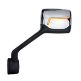 Chrome Hood Mirror W/ LED Lights Fits Kenworth T680, Peterbilt 579/587
