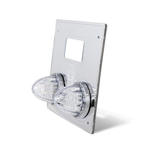 White/Red Clear Interior Watermelon Dome Light Plate Fits Kenworth T600,T660,W900,T800