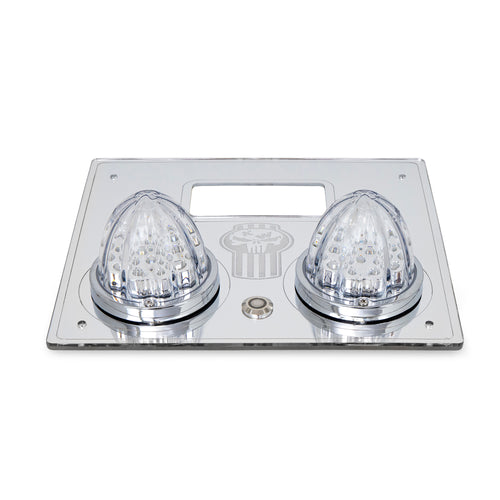 White/Red Clear Interior Watermelon Dome Light Plate Fits Kenworth T600,T660,W900,T800