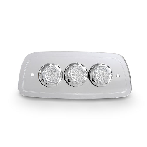 3/4" White/Red Clear Interior Watermelon Dome Light Plate Fits Kenworth T600,T660,W900,T800