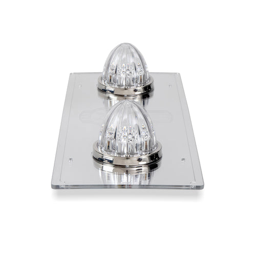 White/Red Clear Interior Watermelon Dome Light Plate Fits Kenworth T600,T660,W900,T800