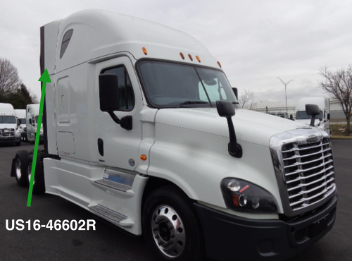 20" Upper Sleeper Side Fairing Extension Passenger Side Fits Freightliner Cascadia 2008-20017