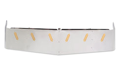16" To 14" Visor fits Freightliner Columbia, Century, Coronado Daycab, Flat Top, 6 Hidden Lights Hole, Stainless Steel