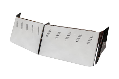2 Hole Side Mount, 20” S.S 304 Visor Straight Style 10 Hidden Light Holes Fits Freightliner Century/Columbia/Coronado