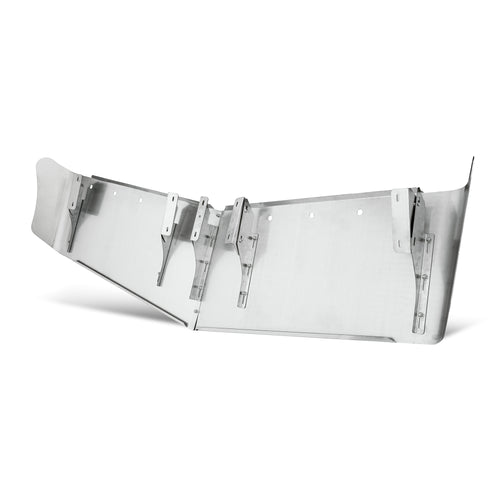 19" To 16-1/2” S.S V Style Visor With 10 - 3/4" Light Holes. Fits Freightliner Cascadia Day Cab & Mid Roof (2007 & Newer) and Cascadia Body Style (2018 & Newer)