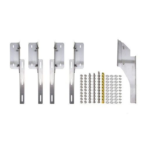 19" To 16-1/2” S.S V Style Visor With 10 - 3/4" Light Holes. Fits Freightliner Cascadia Day Cab & Mid Roof (2007 & Newer) and Cascadia Body Style (2018 & Newer)