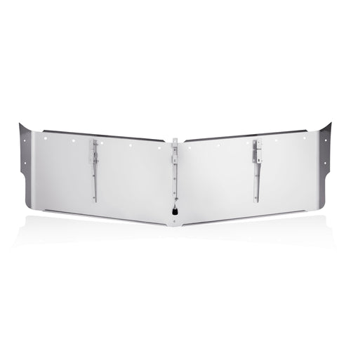 2 Hole Side Mount - 23” to 22” Visor S.S. 304, Semi V Style, 10 - 3/4" Light Hole, Fits Freightliner Century / Columbia / Coronado