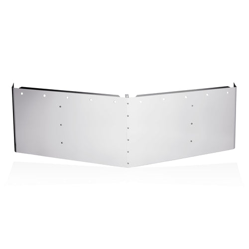 2 Hole Side Mount - 23” to 22” Visor S.S. 304, Semi V Style, 10 - 3/4" Light Hole, Fits Freightliner Century / Columbia / Coronado