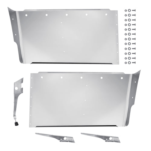 2 Hole Side Mount - 23” to 22” Visor S.S. 304, Semi V Style, 10 - 3/4" Light Hole, Fits Freightliner Century / Columbia / Coronado