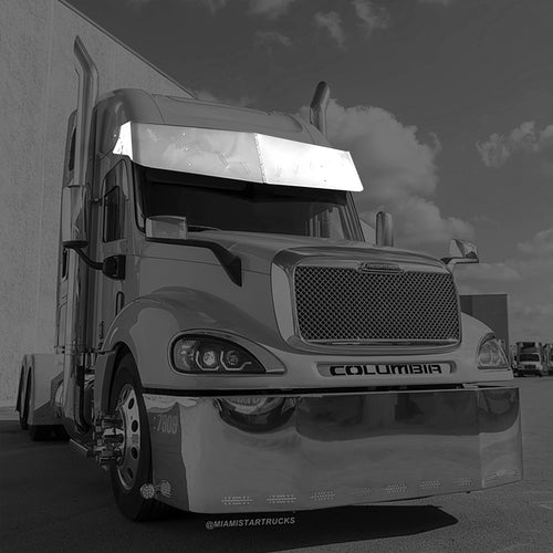 3 Hole Side Mount - 18" To 20” S.S 304 V Style Visor With 10 Hidden Light Holes, Fits Freightliner Century/Columbia/Coronado