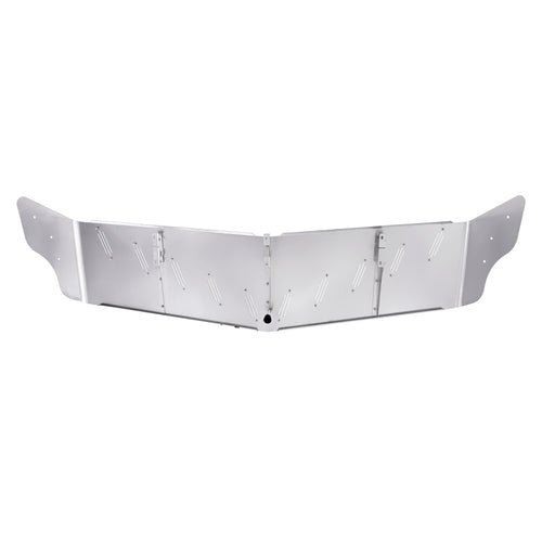 3 Hole Side Mount - 18" To 20” S.S 304 V Style Visor With 10 Hidden Light Holes, Fits Freightliner Century/Columbia/Coronado