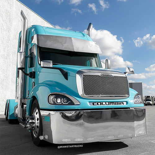 3 Hole Side Mount - 18" To 20” S.S 304 V Style Visor With 10 Hidden Light Holes, Fits Freightliner Century/Columbia/Coronado