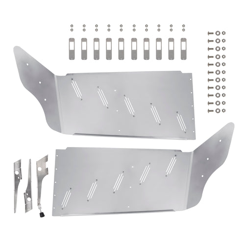 3 Hole Side Mount - 18" To 20” S.S 304 V Style Visor With 10 Hidden Light Holes, Fits Freightliner Century/Columbia/Coronado