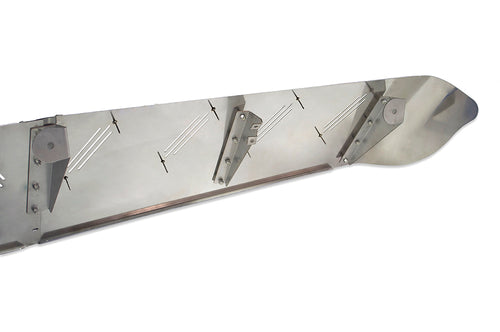 15 1/2” X 14” ”S. S. Visor Fits International 9200, 9400, 9300, 9900 with 8 Hidden Lights Holes Curved Windshields Only