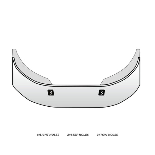 18” Chrome Bumper 3 Pieces (Kenworth T700 All Years) W/ Tow Holes Only