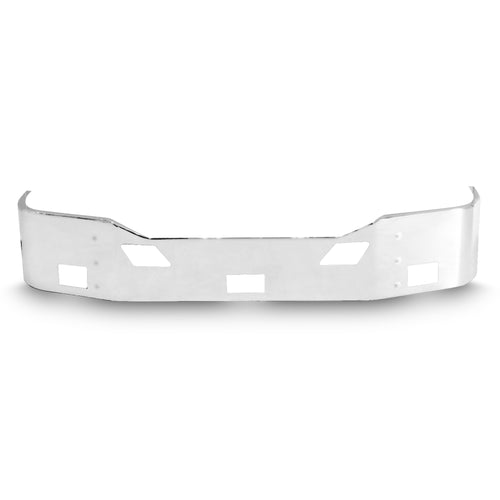 16” Chrome Bumper (Kenworth T680 2013-2021) Wrap Around, W/ Step, Tow & Fog Light Holes